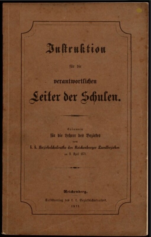Instruktion für die verantwortlichen Leiter der Schulen