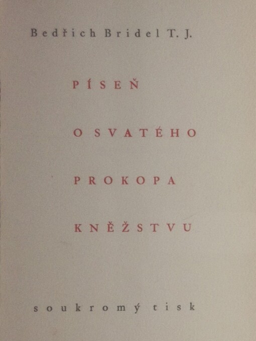 Píseň o svatého Prokopa kněžstvu