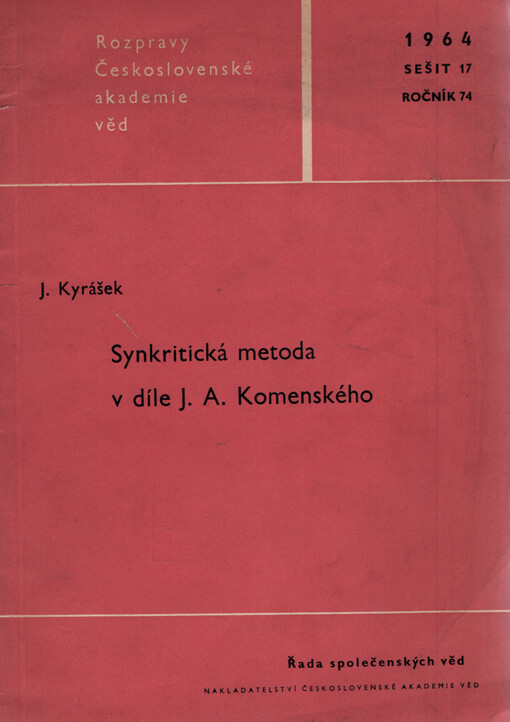 Synkritická metoda v díle J.A. Komenského