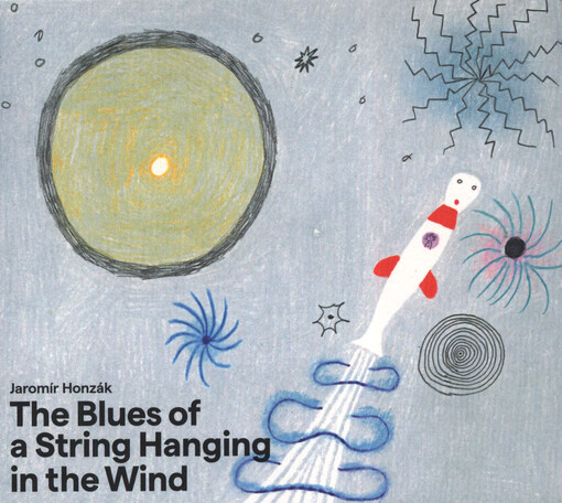 The blues of a string hanging in the wind