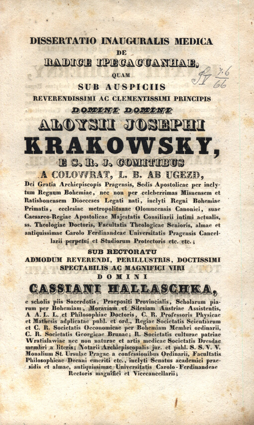 Dissertatio inauguralis medica De radice ipecacuanhae