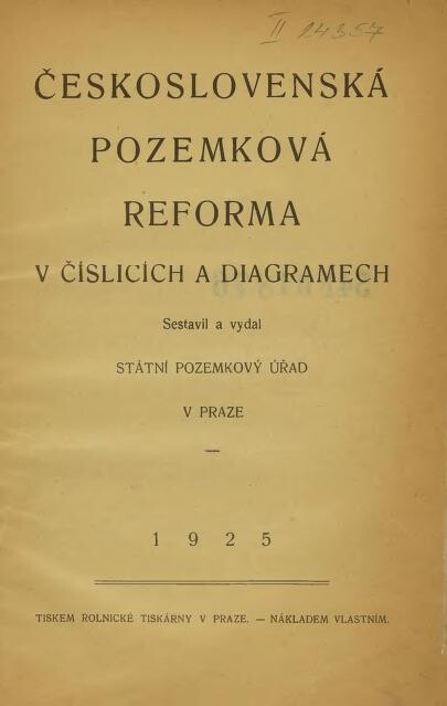 Československá pozemková reforma v číslicích a diagramech