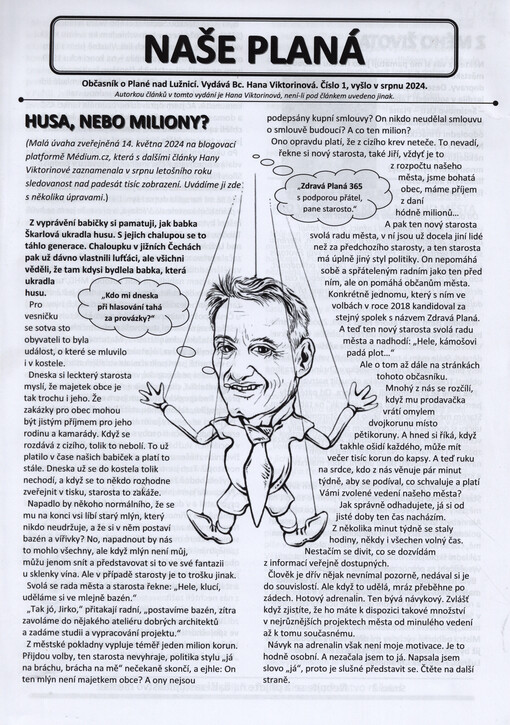 Naše Planá : občasník o Plané nad Lužnicí