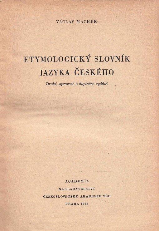 Etymologický slovník jazyka českého