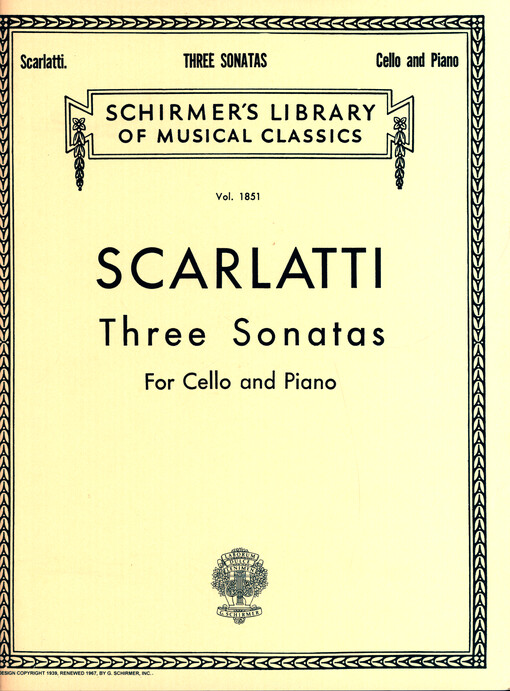 Three sonatas for cello and piano