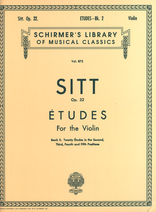 Etudes for the violin, Op 32. Book 2, Twenty etudes in the second, third, fourth and fifth positions