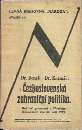 Československá zahraniční politika :dvě řeči pronesené v Národním shromáždění dne 30. září 1919
