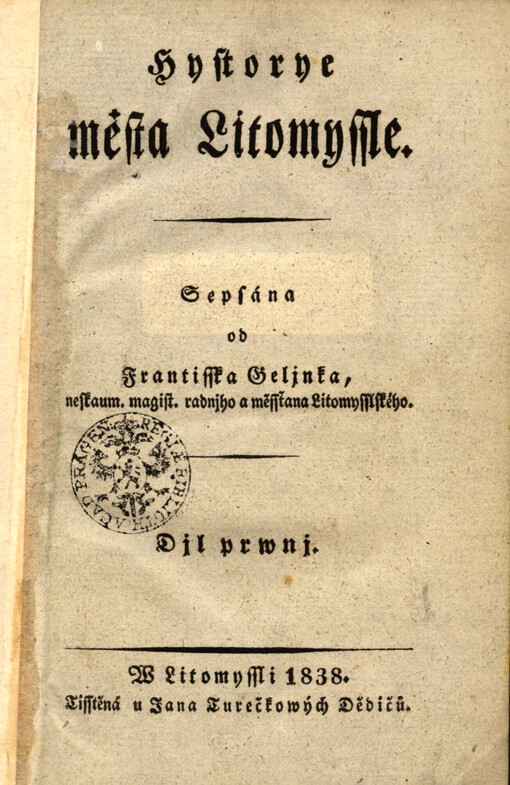 Hystorye města Litomyssle