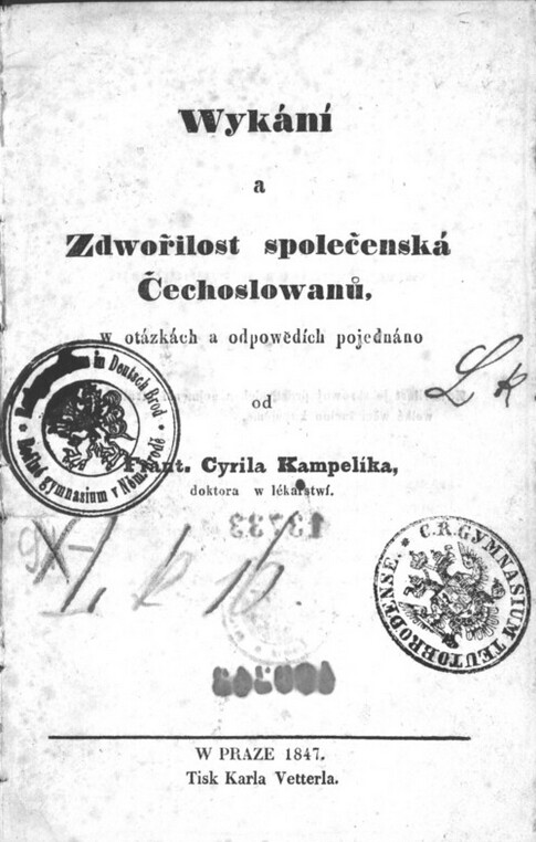 Wykání a Zdwořilost společenská Čechoslowanů