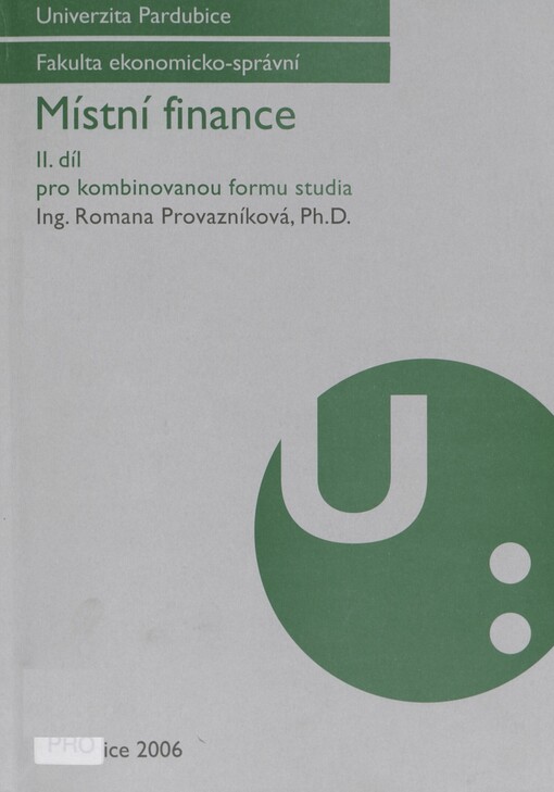Místní finance : pro kombinovanou formu studia, sv. 2