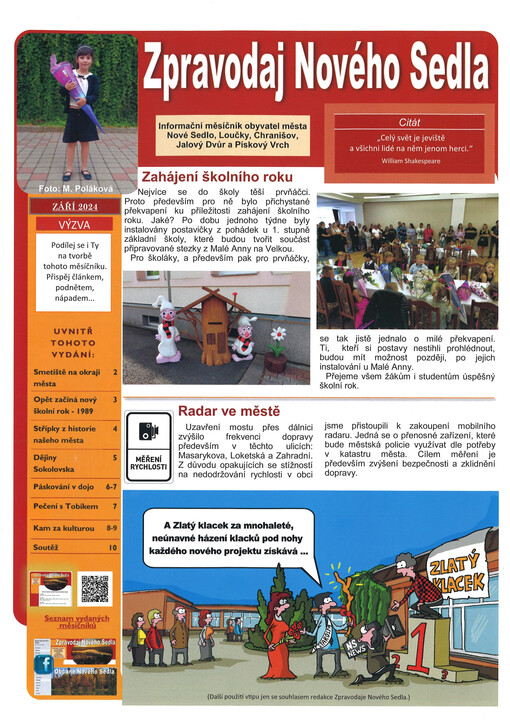 Zpravodaj Nového Sedla : informační měsíčník pro obyvatele Nového Sedla, Louček, Chranišova, Jalového Dvora a Pískového Vrchu