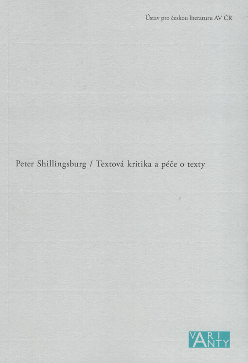 Textová kritika a péče o texty