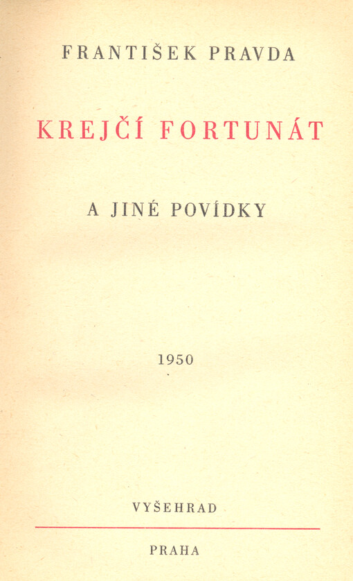 Krejčí Fortunát a jiné povídky