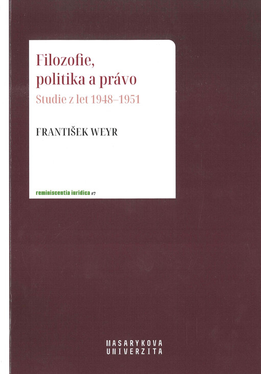 Filozofie, politika a právo : studie z let 1948-1951