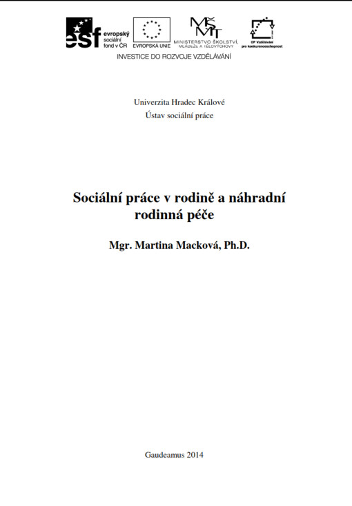 Sociální práce v rodině a náhradní rodinná péče