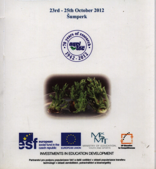 Biotechnology in Legume Breeding : book of abstracts : 23rd - 25th October 2012, Šumperk, Czech Republic
