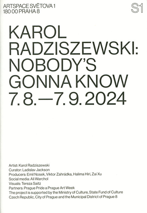 Karol Radziszewski : nobody's gonna know = to se nikdo nedozví : 7.8.-7.9.2024 : Artspace Světova 1