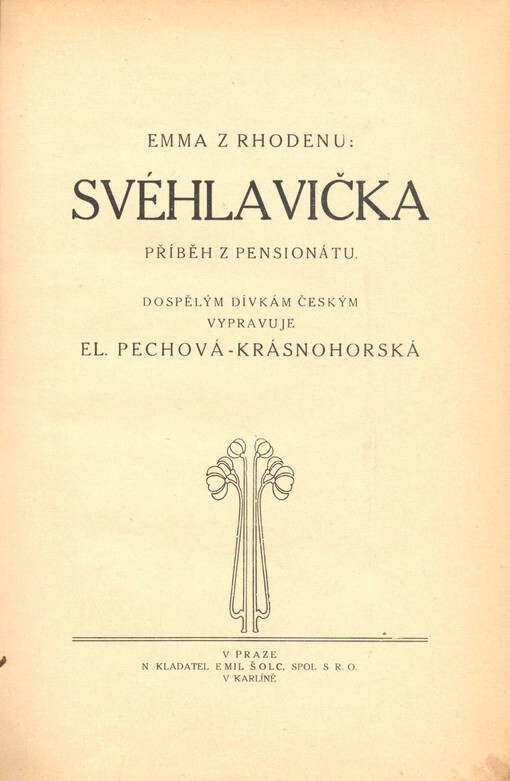 Svéhlavička : příběh z pensionátu