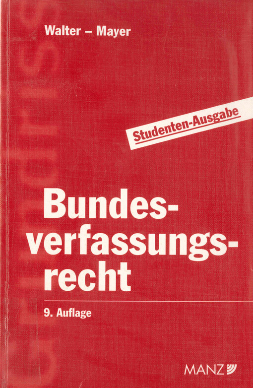 Grundriß des österreichischen Bundesverfassungsrechts