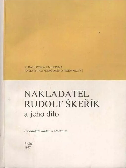 Nakladatel Rudolf Škeřík a jeho dílo