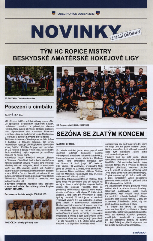 Novinky z naší dědinky