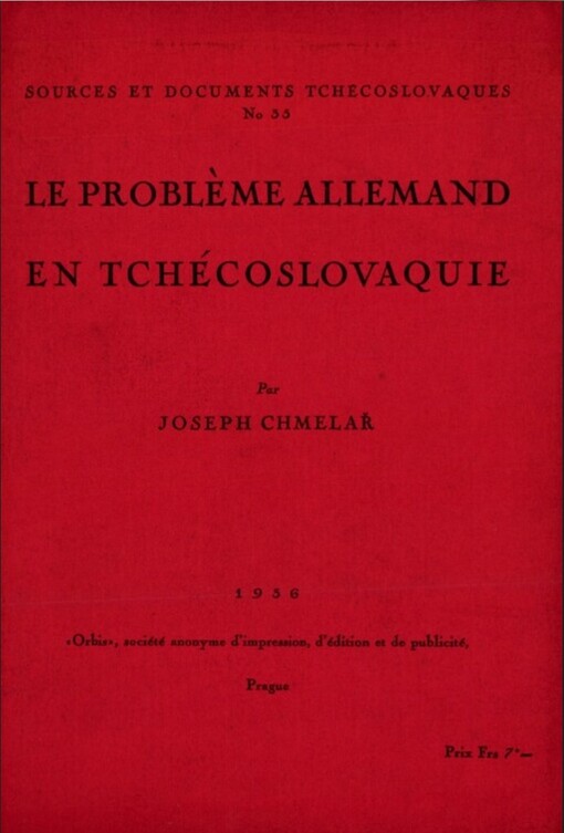 Le problème allemand en Tchécoslovaquie