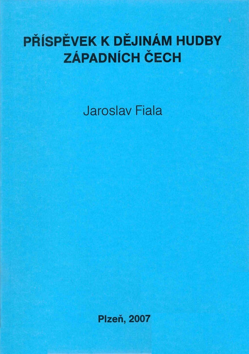Příspěvek k dějinám hudby západních Čech