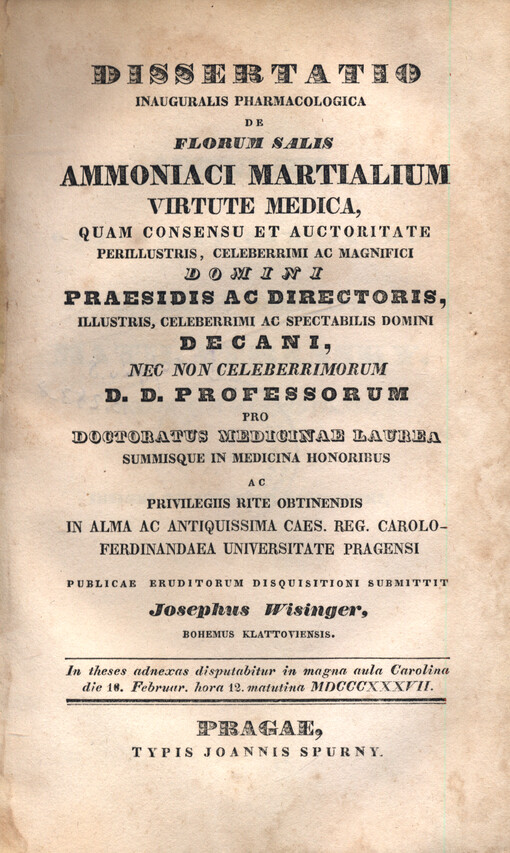 Dissertatio inauguralis pharmacologica De florum salis ammoniaci martialium virtute medica