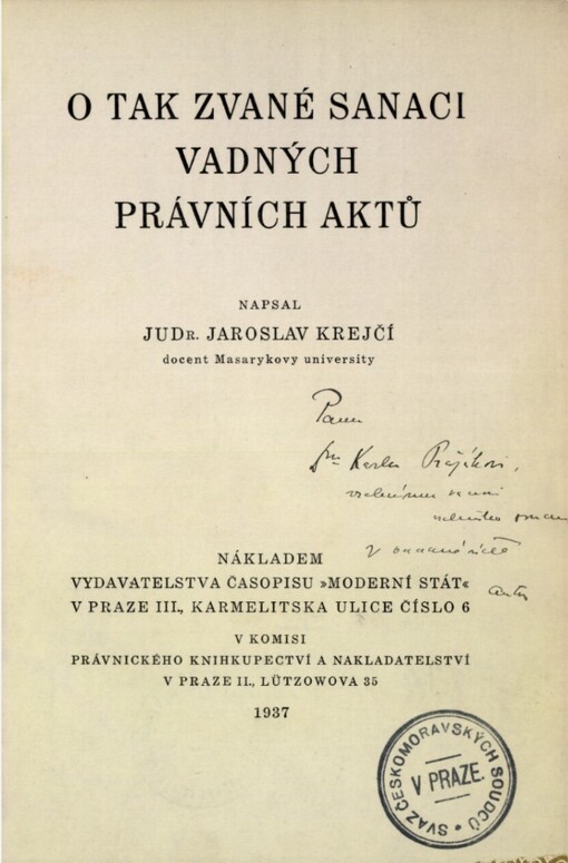 O tak zvané sanaci vadných právních aktů