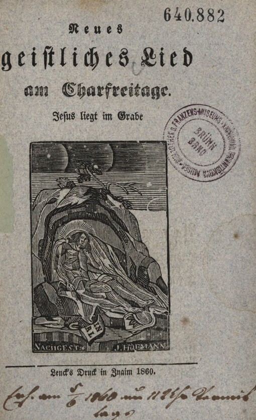 Neues geistliches Lied am Charfreitage :Jesus liegt im Grabe