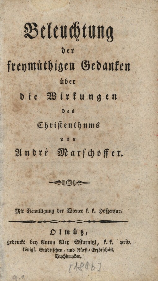 Beleuchtung der freymüthigen Gedanken über die Wirkungen des Christenthums