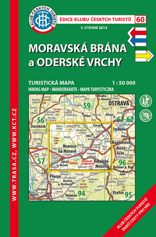 Moravská brána a Oderské vrchyturistická mapa 1:50 000