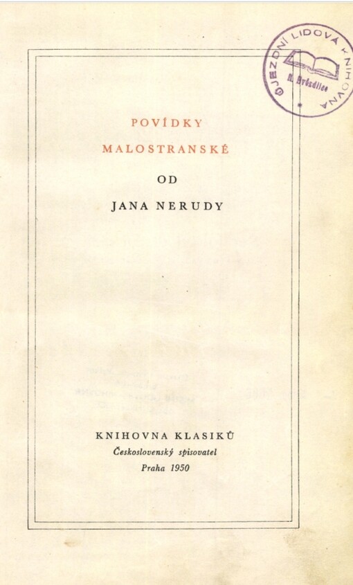 Povídky malostranské od Jana Nerudy