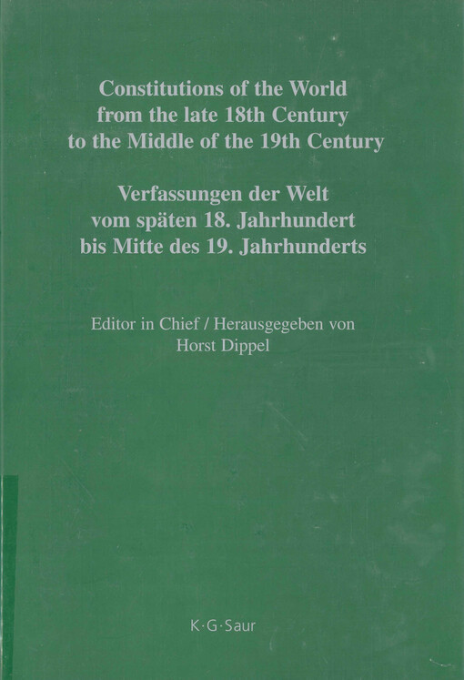 Constitutions of the world from the late 18th century to the middle of the 19th century : sources on the rise of modern constitutionalism. Europe. Volume 5, Polish constitutional documents 1790-1848