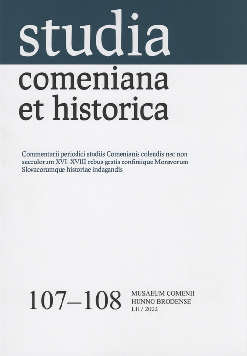 Studia Comeniana et historica : časopis Muzea J.A. Komenského pro komeniologii, historii 16., 17. a 18. století a regionální dějepis moravsko-slovenského pomezí