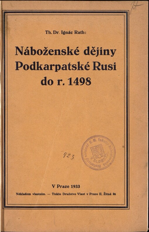 Náboženské dějiny Podkarpatské Rusi do r. 1498
