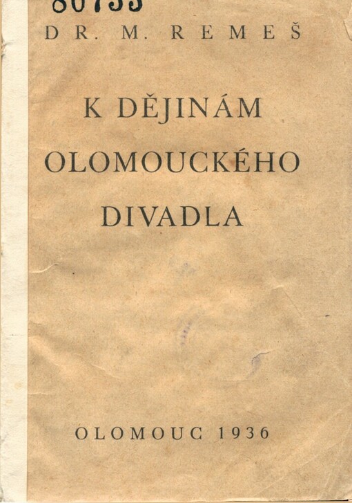 K dějinám olomouckého divadla