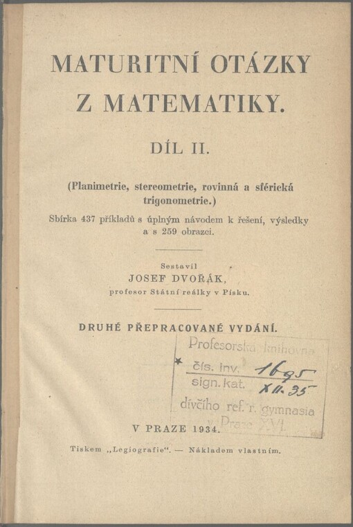 Maturitní otázky z matematiky