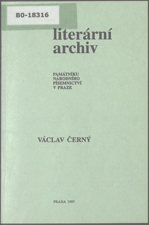 Václav Černý (1905-1987): soupis osobního fondu