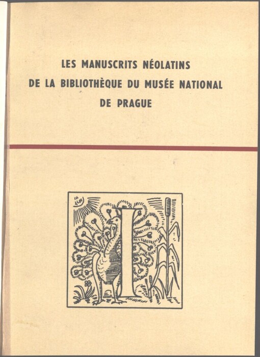 manuscrits néolatins de la bibliothéque du Musée national de Prague