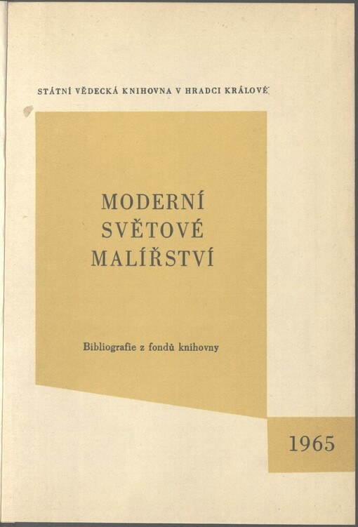 Moderní světové malířství: bibliografie z fondů knihovny