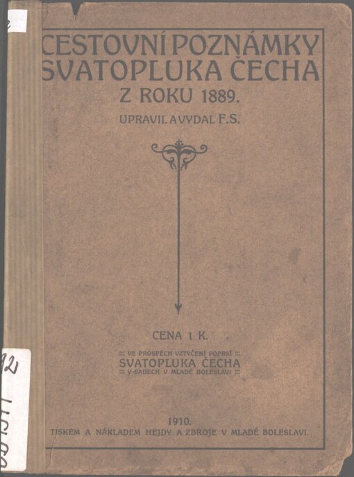 Cestovní poznámky Svatopluka Čecha z roku 1889