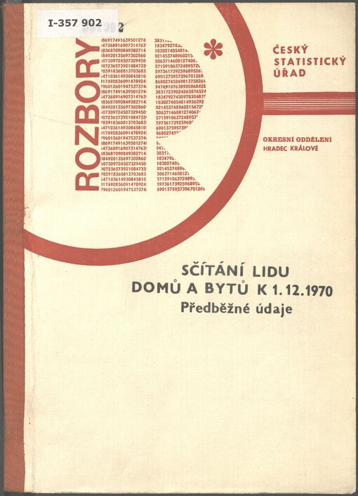 Rozbor předběžných výsledků sčítání lidu, domů a bytů okresu Hradec Králové