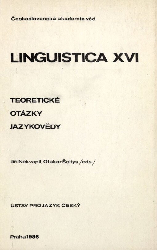 Teoretické otázky jazykovědy