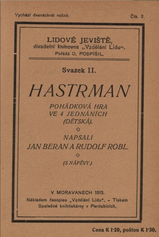 Hastrman :pohádková hra ve čtyřech jednáních