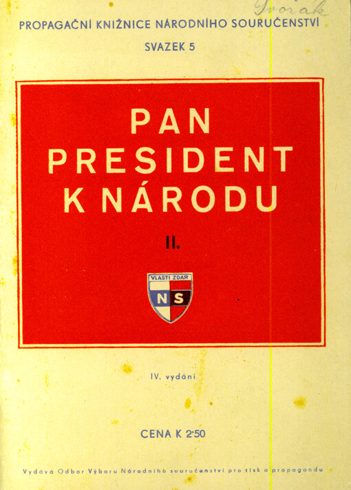 Pan president k národu : výbor z projevů pana státního presidenta Dr. Emila Háchy