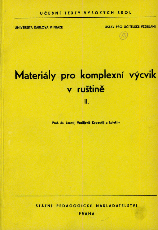 Materiály pro komplexní výcvik v ruštině II