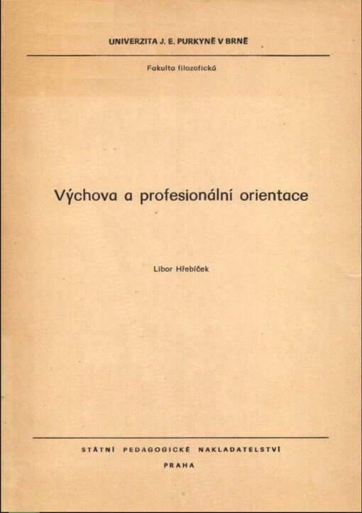 Výchova a profesionální orientace