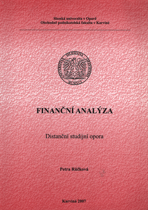 Finanční analýza : distanční studijní opora
