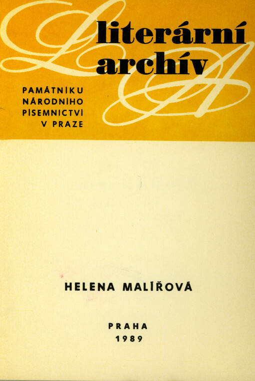Helena Malířová (1877-1940) : literární pozůstalost